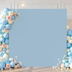 Square Backdrop Arch Cover Dusty Blue 6.6FT x 6.6FT Square Arch Backdrop Covers Stretchy Spandex Fitted Square Backdrop Cover for Birthday Party Wedding Ceremony Banquet Decoration by Shillance