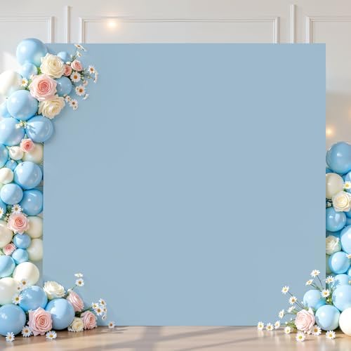 Square Backdrop Arch Cover Dusty Blue 6.6FT x 6.6FT Square Arch Backdrop Covers Stretchy Spandex Fitted Square Backdrop Cover for Birthday Party Wedding Ceremony Banquet Decoration by Shillance
