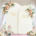 Ivory Arch Cover 7.2FT 6FT Wedding Arch Backdrop Covers Set of 2 Spandex Fitted Metal Arch Stand Covers for Birthday Baby Shower Party Decor Girls Bridal Banquet Photo Booth Balloon Arch Background by Besutolife