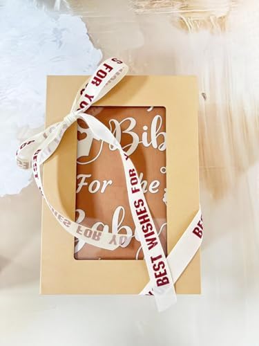 Baby Shower Bib Decorating Kit, 93 Pcs DIY Party Game with 22 White Bibs, 24 Markers, 25 Stencils, Gender Reveal Activity (wood grain) - Image 2