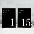 Wedding Black Table Numbers 1-15 with Stands, 5"x7" Black Acrylic Table Numbers with White Font for Wedding Party Reception (1-15, 5"x7") by JINMURY