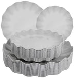 LIYH 24Pcs Grey Plastic Plates Reusable Unbreakable Dinner And Salad Set by LIYHLoveinyourheart