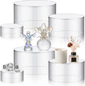 Jerify 6 Pcs Acrylic Riser Display Stands 5.91" 5.12" 3.54", Clear Round by Jerify