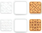 BAKERLOGY LeMoyne Star Quilt Block & Woven Star Quilt Block Mini Cookie Cutters & Stamps Set (2pcs) – Patchwork Quilting Fondant Cutter for Sewing & Craft Baking, Biscuit Cupcake Decoration Tool by Bakerlogy