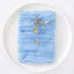DeZerlor Baby Blue Washable Cheesecloth Napkins Set of 50 for Wedding Party - Image 5