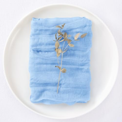 DeZerlor Baby Blue Washable Cheesecloth Napkins Set of 50 for Wedding Party - Image 5