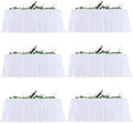 White Tulle Tablecloth 6 Foot Rectangle, Table Covers for 6 Foot White Tulle Tables Skirt Rectangle 6ft Wedding Table Cloths Party Baby Shower Banquet Fitted Elastic by LittleFunny