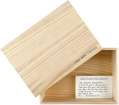 Stephan Baby Keepsake Box Pine Wood Memory Storage Case for Time Capsule Notes Gift 7" x 10", You are Loved - Image 2