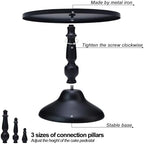 Set of 3 Black Cake Stands, QENUIITEA Metal Round Cake Holder Dessert Pie Pizza Display Stand 8" 10" 12" Serving Tray Halloween Decoration for Wedding Celebration Party Birthday Baby Shower - Image 4