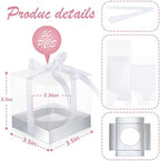Thenshop 50 Pcs Clear Cupcake Boxes Individual 3.5 Inch, Silver - Image 2