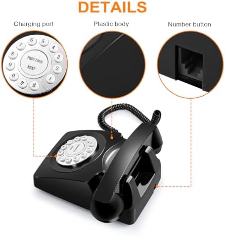 Retro Audio Guest Book Phone for Wedding & Events - Record & Save Guest Messages, Rechargeable, Easy to Use, Perfect for Baby Shower, Birthday Parties - Image 4