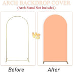 Spandex Arch Backdrop Cover Peach Wedding Arch Cover 7.2 FT Fitted Arched Covers Stretchy Backdrop Chiara Arched Stand Covers Round Top Chiara Frame Backdrops for Birthday Party Decoration - Image 4