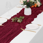 15 Pack Burgundy Cheesecloth Table Runner 17 x 108 inch Cheese Cloth Table Runners 9ft Burgundy Table Runner Rustic Romantic Sheer Gauze Runner for Wedding Party Baby Shower Table Decoration - Image 4