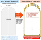 Hemmotop Stretchy Arch Backdrop Cover Set, White, 7.2ft, 6ft, Set of 2 - Image 2