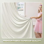 10×10ft Ivory Backdrop Curtain for Weeding Parties, Wrinkle-Free Fabric Drape for Baby Shower, Birthday Party Decorations, Photography Photo Booth Background, Single Panel No Sewing, with Rod Pocket - Image 5