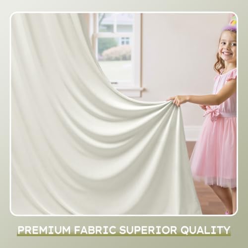 30×10ft Ivory Backdrop Curtain for Weeding Parties, Wrinkle-Free Fabric Drape for Baby Shower, Birthday Party Decorations, Photography Photo Booth Background, 3 Panels 10×10ft, with Rod Pocket - Image 5
