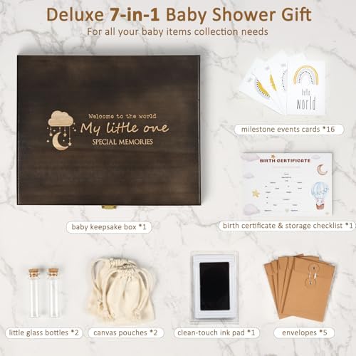 Baby Keepsake Box Wooden with 6 Additional Items - Image 5
