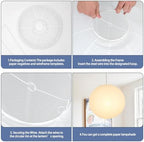 22 Inch White Paper Lantern Lampshade, Large Round Foldable Paper Lamp Shade for Hanging Pendant Light, Bedroom, Living Room, Wedding and Party Deco - Image 5