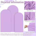 FOTSHARER Wedding Arch Cover Lavender Arch Covers Stretchy Backdrop Set of 3 Spandex Fitted Arch Backdrop Cover for Arch Stand 4FT 5FT 6FT Arch Cover Panels for Gender Reveal Balloon Party Decorations - Image 2