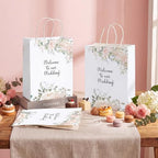 Kolldenn 50 Pcs Welcome Bags for Wedding Guests with Handles, Pink, Roses - Image 6
