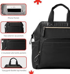 Skip Hop Diaper Bag Backpack: Mainframe Large Capacity Wide Open Structure with Changing Pad & Stroller Attachement, Black with Gold Trim, 14.25x6.25x14.75 Inch (Pack of 3) - Image 5