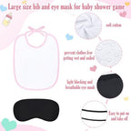 Leinuosen 24 Pcs Baby Shower Blindfold Feeding Game Set Include 6 Plastic Chug Bottles 6 Bib and 12 Eye Mask Blindfold Baby Feeding Bottle Chug Game for Adult Gender Reveal Party Supplies(Pink) - Image 3