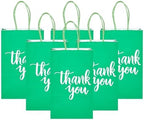 DjinnGlory 100 Pack Small Green Gift Bags with Handles 9x5.5x3.15 Inch for Boutiques, Thank You Paper Bags for Wedding Birthday Party Favors Goodies Christmas Gifts - Image 5