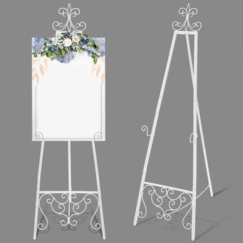 1 Pack White Wedding Easel Stand 57'' Display Stand, Classic by Otoolling