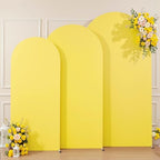 Yellow Arch Backdrop Cover 7.2ft 6.6ft 6ft Arch Cover Set of 3 Arch Covers Stretchy Backdrop for Wedding Party Baby Shower Birthday Photography Spandex Arch Stand Covers Backdrop Curtains Decor - Image 4