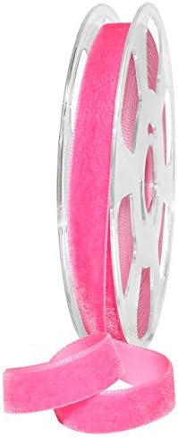 Morex Ribbon Nylvalour Velvet Ribbon, Nylon, 5/8 inch by 11 Yards, Shocking Pink, Item 01215/10-421, 5/8" by 11 yd by MorexRibbon