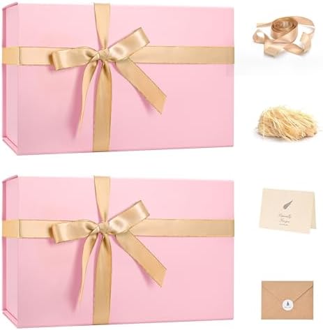 LIFELUM Pink Magnetic Gift Box for Wedding Presents, 14"x8.5"x4.5" by Lifelum