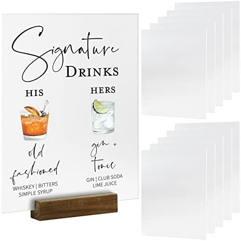 10 Pack 8x10 Inch Frosted Acrylic Signs Blank, DIY Blank Frosted Acrylic Sheet Sign 1/8 inch Thick for Wedding Reception Sign Party Events(Wood Stand NOT Included) by JINMURY