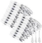 400PCS Pre Rolled Silver Plastic Silverware Sets Fancy for Wedding by Joyido
