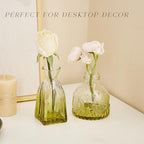 Glass Bud Vase Set of 16, Small Flower Vases, Glass Vases for Centerpieces, Vintage Home Table Decorations Bud Vases (16 Pcs, Green) - Image 7