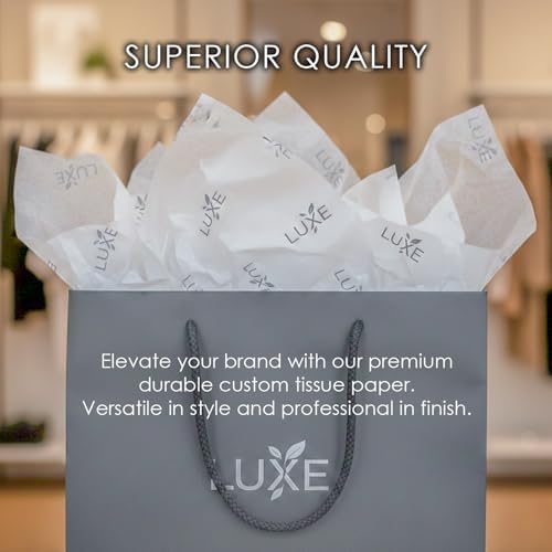 COACO Personalized Tissue Paper, Your Custom Design, Logo, or Text, Great for Holiday or Special Occasion, Small Business Packaging or Gift Wrapping, Gift Bags, 20, 30, 50, or 100 Count, White (20"x18") - Image 5