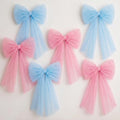 6 Pcs Large Pink and Blue Mesh Bows for Backdrop 31.5"x19.7" by Unknown
