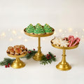 Gold 3Pcs Metal Round Cake Stand Set 8/10/12 Inch Dessert Display by CBBZJY