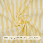 Eternal Beauty Striped Ruffled Round Tablecloth 60 Inch Yellow White - Image 6