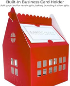 30 Pcs Cottage House Cookie Boxes with Window & Business Card Holder, Red, 4 x 4 x 6 in Bakery Gift Boxes for Treats, Desserts, Party Favors & Realtor Pop By Gifts - Image 2