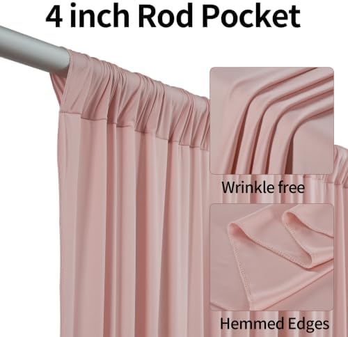 20ftx12ft Dusty Pink Backdrop Curtains for Parties, Wrinkle Free Polyester Dusty Pink Photo Backdrop Drapes 4 Panels 12 ft Long Back Drop Cloth for Wedding Birthday Photography Background Party - Image 2