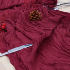 12 Pack Burgundy Red Cheesecloth Table Runner 120 Inch Boho Wedding Decor - Image 6