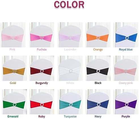 Pack of 120 Spandex Chair Sashes Bows Stretch Chair Cover Band with Buckle Slider Universal Elastic Chair Ties for Wedding Banquet Party Event Decoration (Dusty Pink) - Image 5