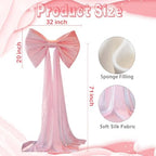 Large Pink Bow Birthday Decorations, 32'' x 71'' Big Bow Themed Backdrop Room Wall Decor Wedding Engagement Bachelorette Baby Shower Bridal Christmas Tree Decoration (Large) - Image 2