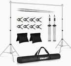 EMART Backdrop Stand 10x8.5FT Adjustable Back Drop Stand for Party -Silver by EMART