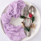 Cloth Napkins Set of 60 21"x21" Reusable Cheesecloth Napkins Lilac Purple - Image 3