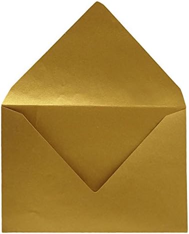 Darling Souvenir A7 Metallic-Gold Invitation Envelopes (5 1/4 x 7 1/4) Euro V-Flap 80 LBS Ideal for Weddings, Birthday, Invitations, Baby Shower,Greeting Cards -Packs & Colors Available - Image 5