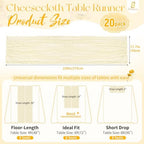 Showgeous 20 Pack Ivory Cheesecloth Table Runner, 17 x 108 Inches - Image 2