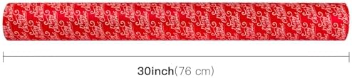 WRAPAHOLIC 30 Inch Jumbo Reversible Red Christmas Wrapping Paper - 30 Inch x 100 Feet Jumbo Roll Merry Christmas and Solid Red Wrapping Paper for Holiday, Party Celebration - Image 3