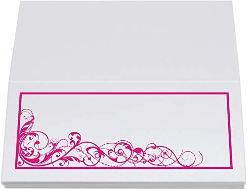 Scribble Vintage Swirl Place Cards, Fuschia, Set of 60, Pre-cut and Scored - Image 5