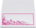 Scribble Vintage Swirl Place Cards, Fuschia, Set of 150, Pre-cut and Scored - Image 5